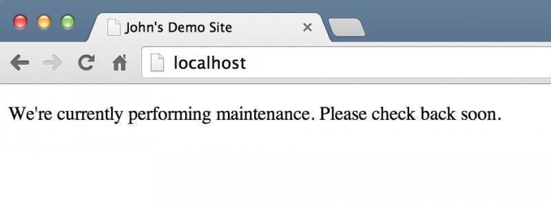 The default maintenance mode message.