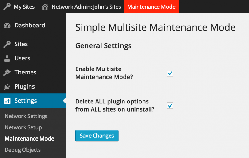 The settings screen.